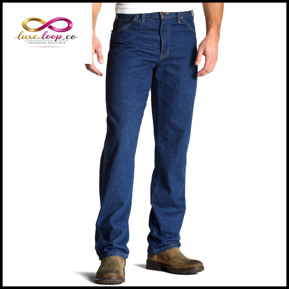 Straight Leg Regular Fit Denim Jeans, 5-Pocket Workwear, Heavyweight Cotton